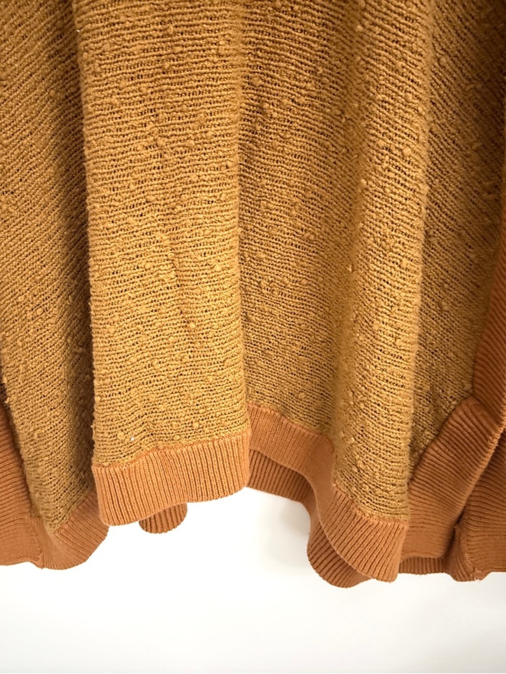 EUC Free People Chunky Knit Hooded Beach Easy Breezy Rust Poncho Sweater XS/S - Picture 10 of 11